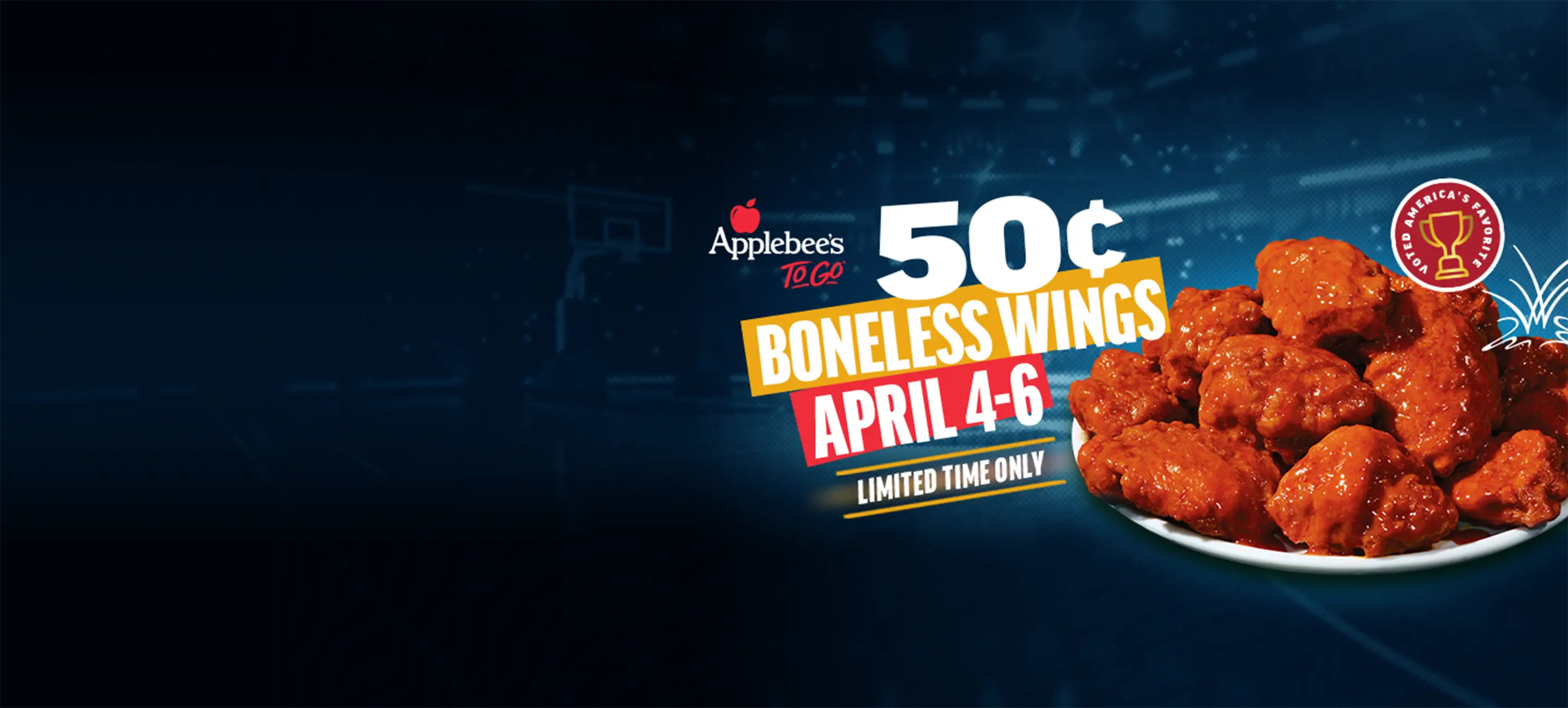 Image of March Madness Special - 50¢ Boneless Wings Deal at Applebee's