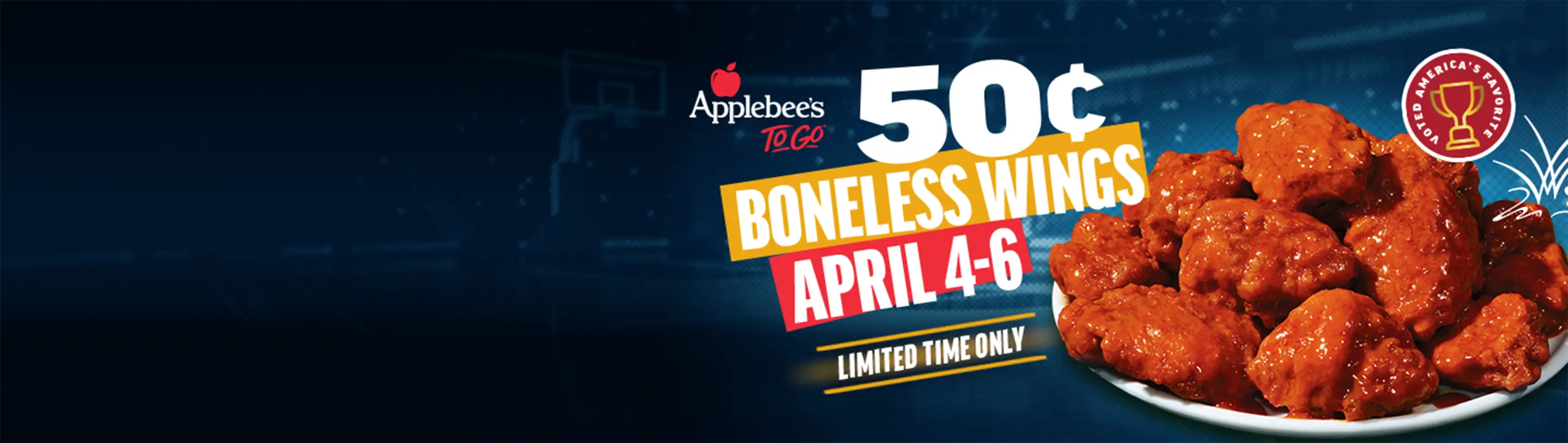 Image of March Madness Special - 50¢ Boneless Wings Deal at Applebee's