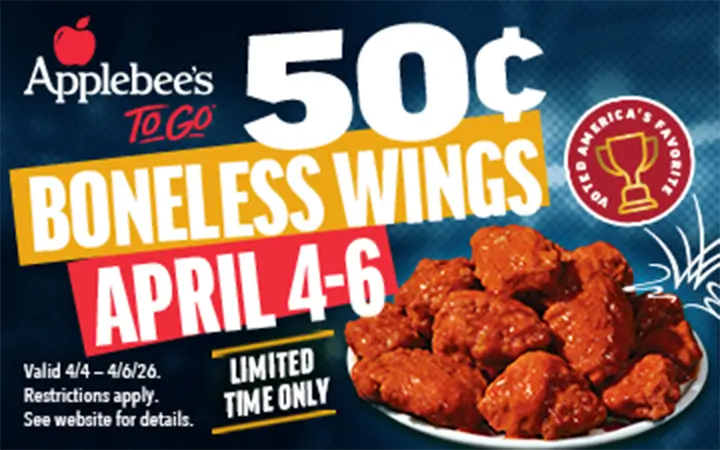 Image of March Madness Special - 50¢ Boneless Wings Deal at Applebee's